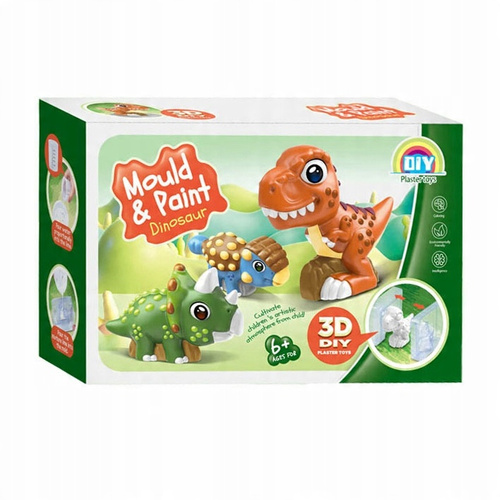 Figurki Gipsowe 3D Dinozaury Do Własnego Stworzenia I Pomalowania