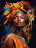 Diamentowa Mozaika Kobieta Z Farbami Afrykanka 30x40 Cm Kreatywne Diamenty