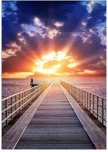 Malowanie Po Numerach Pomost, Zachód Słońca 50X40 Na Ramie