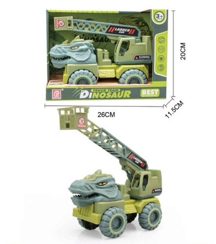 AUTO DŹWIG Z HAKIEM DINOZAUR PREHISTORIA SAMOCHÓD ZABAWKOWY