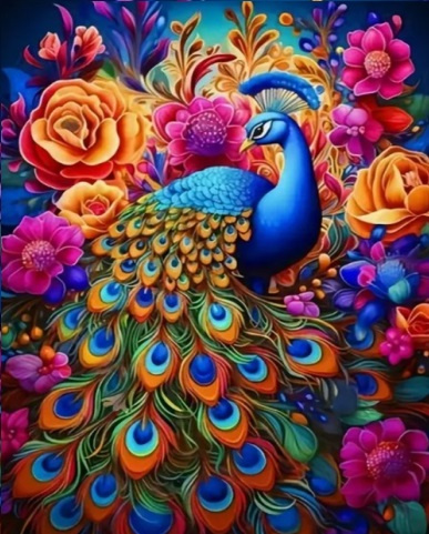 Diamentowa Mozaika Baw W Kolorowych Kwiatach 30x40Cm Kreatywne Diamenty