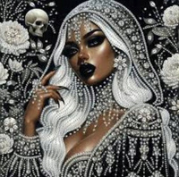 Diamentowa Mozaika Kobieta Mulatka Z Białymi Dodatkami 30x40 Cm Kreatywne