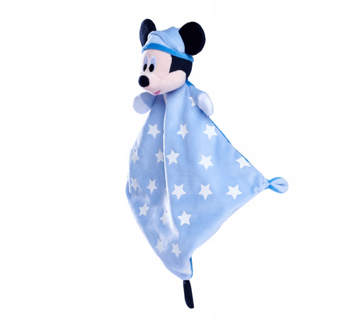 Pluszowy Kocyk z Główką Myszki Miki Disney Gwiazdki Świecące w Ciemnościach