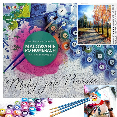 Malowanie Po Numerach Park Jesienią 50X40 Cm+ Rama