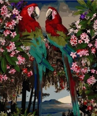 Diamentowa Mozaika 30x40cm Haft Diamentowy Papugi Ara