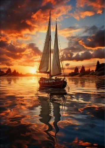 MALOWANIE PO NR. ŻAGLÓWKA I ZACHÓD SŁOŃCA, PAK 15
40X50