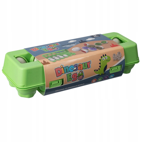 Klocki Jajka Edukacyjne 12 Szt Nauka Kształtów Kolorów Dinozaury Montessori