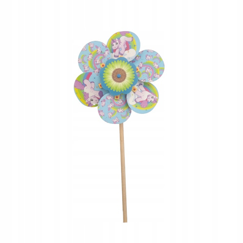 Wiatrak Wiatraczek Zabawka Kolorowy Jednorożec Śr 19 Cm Wysokość 40 Cm 1Szt