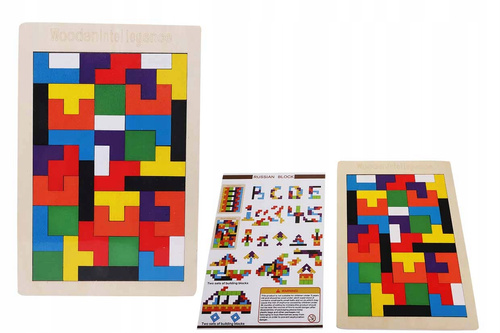 Tetris gra logiczna klocki drewniane układanka Puzzle