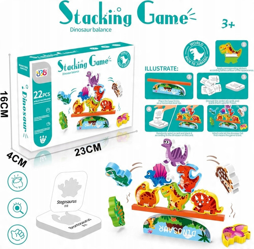 Gra Zręcznościowa Rodzinna Układanka Dinozaury Spadajace Z Równoważni