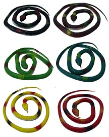 WĄŻ GUMOWY MIX 6 KOLORÓW*12 100 CM  WOREK PAK  300
