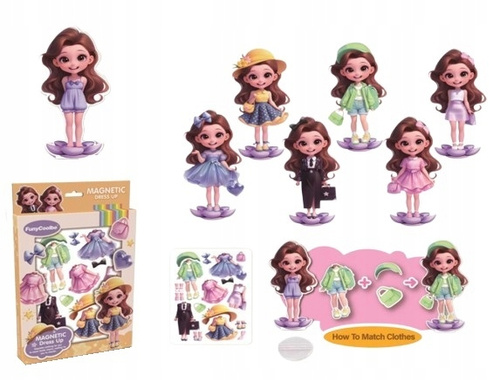 Ubierz Lalkę Zabawa W Ubieranie Lalki Ubranka Magnetycznie Dopasowane