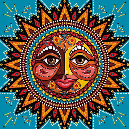 Mozaika Diamentowa 7d Haft Diamentowe Słońce Art 30x30