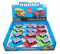 AUTA METAL*12 MINI MORIS FLAGA BOX 144/72