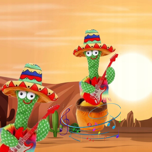 TAŃCZĄCY KAKTUS Z GITARĄ ŚPIEWAJĄCY POWTARZAJĄCY INTERAKTYWNY DLA DZIECI