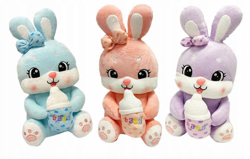Zajączek Króliczek Maskotka Pluszak Z Butelką Baby 40 Cm