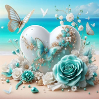 Diamentowa Mozaika Muszle Na Plaży Turkusowe 30x40 Cm Kreatywne Diamenty