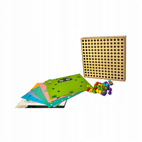 Drewno Mozaika Układanka Z Grzybków W Skrzynce Montessori