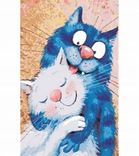 Malowanie Po Numerach Zakochane Koty 50X40 Cm Z Ramą Kreatywne