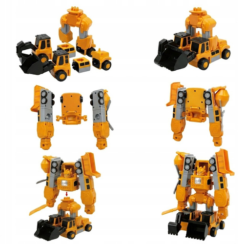 Klocki Magnetyczne Pojazdy Budowlane Do Złożenia Robot W Skrzyni 35 Ele.