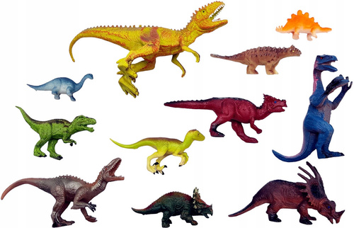 Dinozaury Figurki Zwierzęta Prehistoryczne Zabawa Akcesoria Wulkan Drzewa