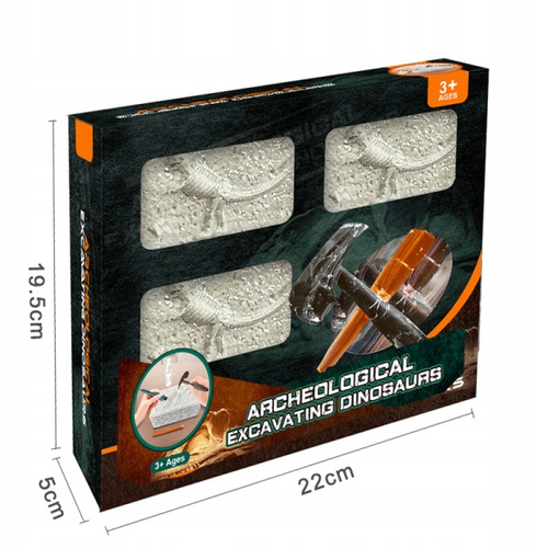 Skamielina Zestaw Do Odkrywania 3 Szkielety Dinozaurów Do Wydobycia