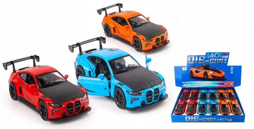 Auta BMW M4 Metalowe Z PullBack Otwierane Drzwi i Maska Skala 1:28