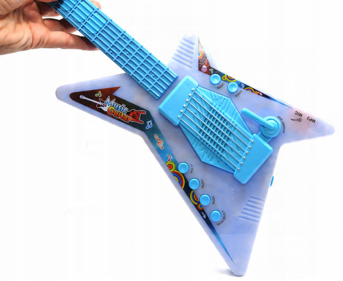 Gitara Elektryczna Dla Dzieci Z Okularami Świecącymi I Mikrofonem