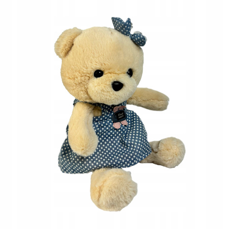 UROCZY MIŚ NIEDŹWIADEK W SPÓDNICZCE I SZELKACH MASKOTKA PLUSZAK 35 cm
