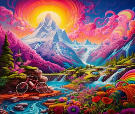 Diamentowa Mozaika Abstrakcja Kolorowy Krajobraz 30x40Cm Kreatywne Diamenty