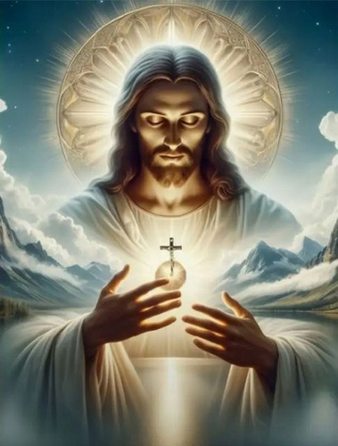 Diamentowa Mozaika Święty Jezus Sakrament 30X40 Cm Kreatywne Diamenty