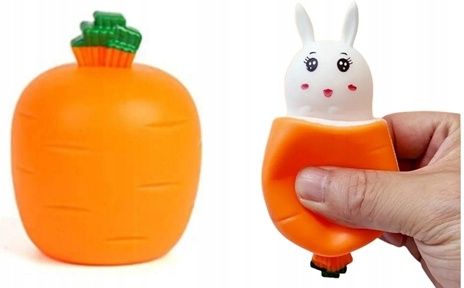 Gniotek Zajączek Wyskakujący Z Marchewki Zabawka Antystresowa