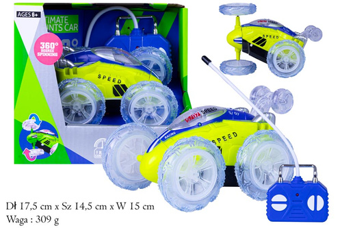 AUTO NA RADIO PRZEWROTKA SPEED ŚWIECĄCE KOŁA KARTON PAK 60
Dł 17,5 cm x Sz 14,5 cm x W 15 cm ,Waga : 309 g