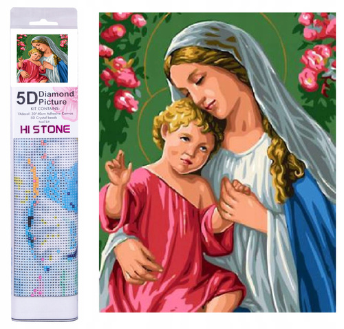 Diamentowa Mozaika Haft Diamentowy Matka Boska 30x40