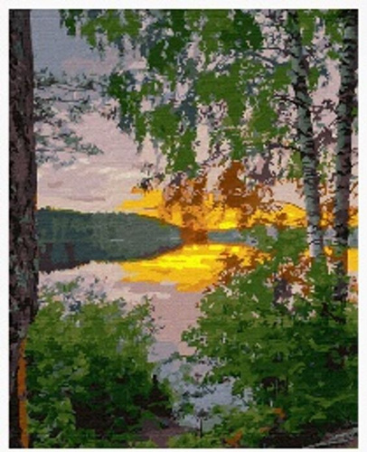 Malowanie Po Numerach Jeziory w Lesie 40X50 Na Ramie