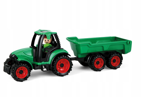 Traktor Z Przyczepką Autko Lena Trucks Zielony 38 Cm Zabawka Wytrzymała