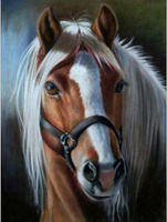 Diamentowa Mozaika Koń Z Jasną Grzywą 30X40 Cm Kreatywne Diamenty