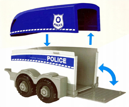 Policja Z Przyczepą Wóz Policyjny Zestaw Auto Koń Zestaw Do Rozkręcania