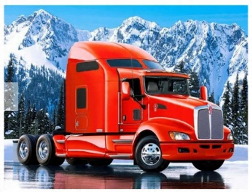 Malowanie Po Numerach Ciężarówka W Górach 50X40 Cm Rama Kreatywne