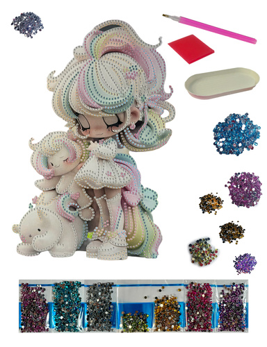 DIAMENTOWA MOZAIKA HAFT DIAMENTOWY DZIEWCZYNKI 23x30 CM 10 WZORÓW