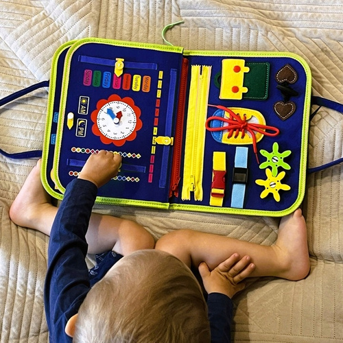 Tablica Manipulacyjna Z Zegarem Walizka Do Nauki Montessori Sensoryczna