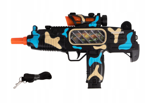 Karabin z ruchomym obrazem walki, świecący