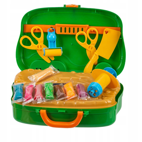 Zestaw artysty ciastolina kuferek dinozaur foremki