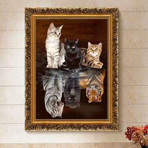 Diamentowa Mozaika Haft Diamentowy Kotki I Tygrysy 30x40