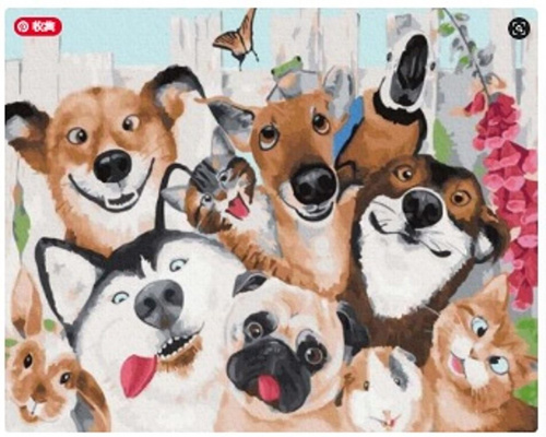 Diamentowa Mozaika Haft Kreatywny Psy I Koty 30x40 Cm