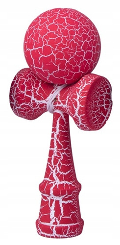 Kendama Drewniana Japońska Gra Czerwono-Biała Oryginalna Ćwiczy Zręczność