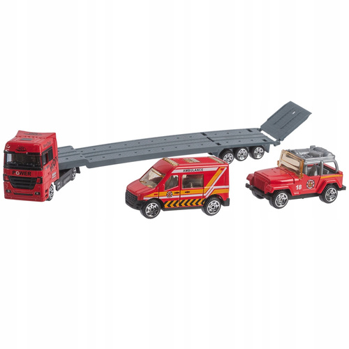 Auto Laweta Z 2 Autami Służb Miejskich Modele Metalowe Auto-Truck