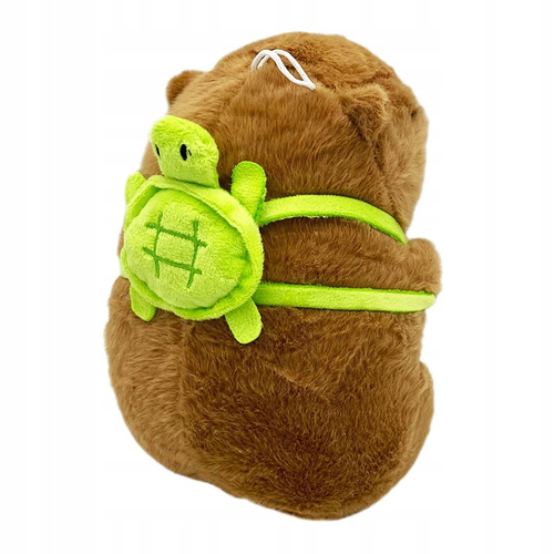 Kapibara Maskotka Z Plecakiem Żółwiem Miękki Plusz Zabawka Do Przytulania