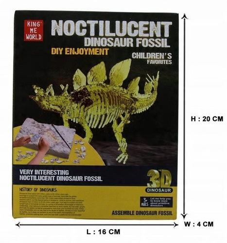 Skamielina Fluor Dinozaur Szkielet Stegozaur 3D