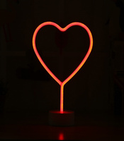 LAMPA NEON STOJĄCA BIURKOWA SERCE SERDUSZKO